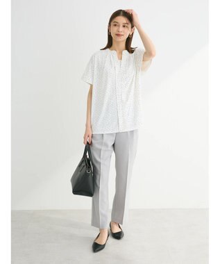 Green Parks ２ｗａｙ　フレンチスリーブ釦付ブラウソー Dot