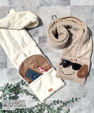 ROOTOTE 8283【スヌーピー】IP.マフルー.ピーナッツ-8W 01：ホワイト