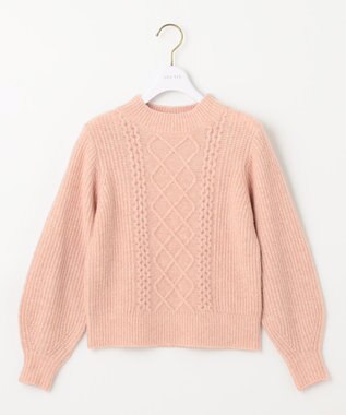ANY SIS S 【低身長企画】ケーブルコンパクト ニット ペールピンク