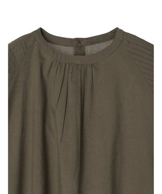 CRAFT STANDARD BOUTIQUE モチーフ刺繍ピンタックブラウス Khaki