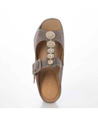 MODE ET JACOMO <D'ICI>ビジューモチーフTストラップサンダル グレースエード