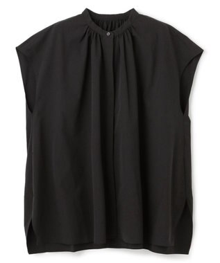 UNFILO FINE MOVE ギャザーブラウス ブラック