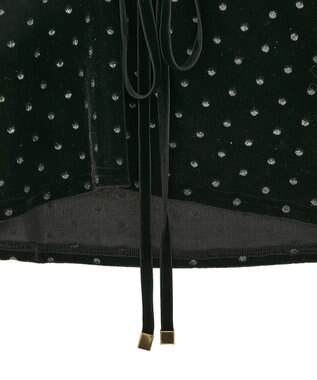 YECCA VECCA グリッタードットベロアオーバーキャミ Black