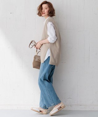 23区 【Oggi4月号掲載/洗える】CANCLINI バンドカラー シャツ ホワイト系