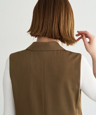 YECCA VECCA ドライタッチ金釦テーラードジレ Brown