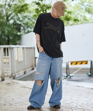 WEGO 【ユニセックス着用ITEM//MLサイズ展開】接触冷感グラフィックBIG　T（SS） ブラックその他