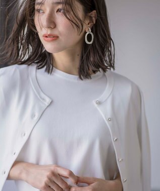 組曲 【UVケア・接触冷感】MINA ニットカーディガン パールホワイト系