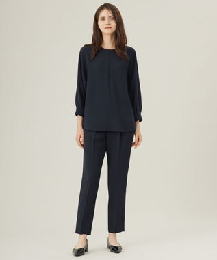 自由区 L 【19号サイズまで展開・カタログ掲載・セットアップ対応】トリアセダブルクロステーパード パンツ ネイビー