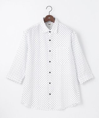 JOSEPH ABBOUD 【キングサイズ・UVカット】オーガニックコットンプリッセ 七分袖シャツ ネイビー系5