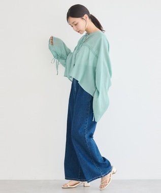 earth music&ecology ワッシャードロスト羽織りシャツ Mint