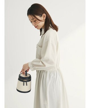 Green Parks ミディ丈ドロストシャツワンピース Light Beige