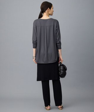 自由区 L ブラウスライクジャージー カットソー スレート