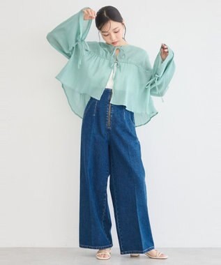 earth music&ecology ワッシャードロスト羽織りシャツ Mint