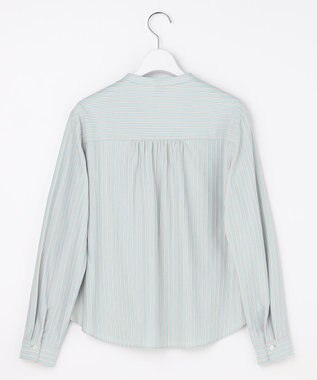 J.PRESS LADIES ストライプジャージー フリル カットソー ミントベース系