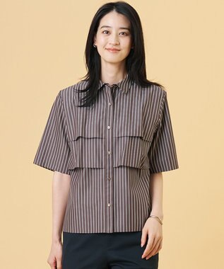 J.PRESS LADIES 【一枚で着映え】タイプライターストライプ シャツ