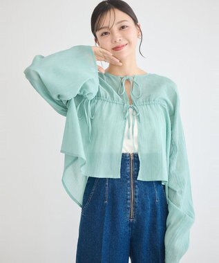 earth music&ecology ワッシャードロスト羽織りシャツ Mint