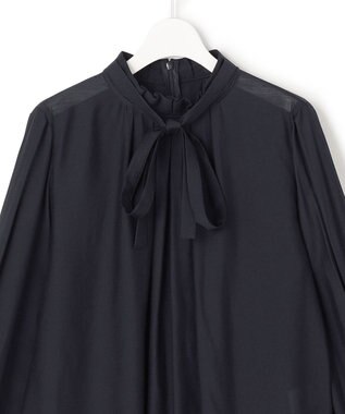 23区 【先行予約】TRオーガンジー 2WAY ボウタイブラウス ネイビー系
