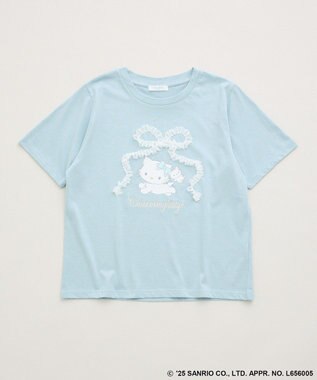 Green Parks チャーミーキティ/レースリボンプリントTシャツ Light Blue