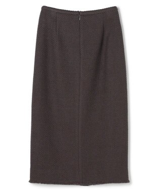 BEIGE， MULLIN / ウールツイードフロントベントスカート Warm Gray