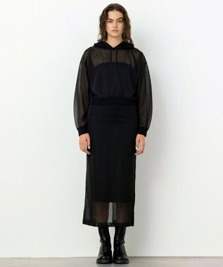 NAVE 【Nave・洗える】シアーニット スカート ブラック系