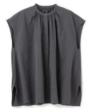 UNFILO FINE MOVE ギャザーブラウス チャコール