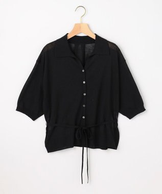 組曲 L 【先行予約・WEB限定】シアーニット 襟付き七分袖カーディガン