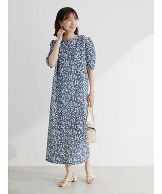 Green Parks ・ＲＡＹ　ＣＡＳＳＩＮ　フラワーｐｔナローワンピース Blue