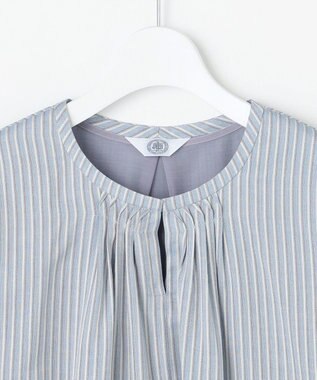 J.PRESS LADIES プロビスストライプ＆チェック カットソー サックスストライプ系