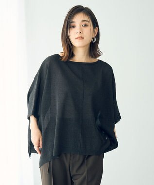 YECCA VECCA ペーパーヤーンルーズニット Black