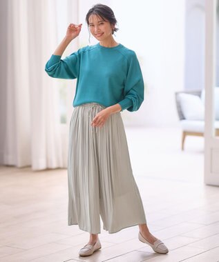 ANY 【洗濯機可】スプリングラグランニット グリーン