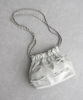 Green Parks ・ＱＵＯＮ　リボンチェーン巾着 Silver