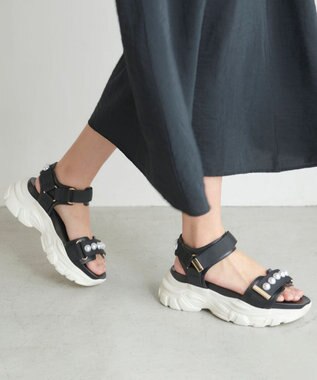 Feroux パールポイントスポーツ サンダル ブラック系