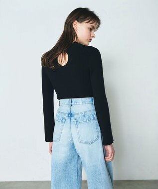 GRACE CONTINENTAL リブニットトップ ブラック