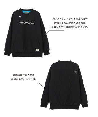 PW CIRCULUS 【3層レイヤー構造ボンディング×中綿キルティング】【MEN】中綿プルオーバー ゴルフ ブラック系