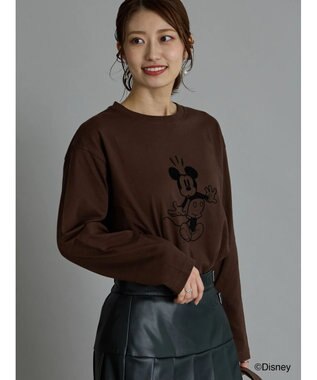 Te chichi 【Disney】ミッキー/フロッキープリントロンT ブラウン