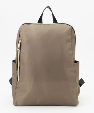 ANY 【PC・A4サイズ収納可】スクエアマルチポケットリュック モカ