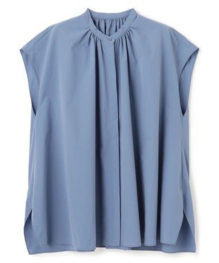 UNFILO FINE MOVE ギャザーブラウス ダルブルー