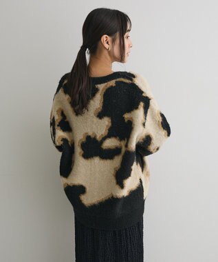 CRAFT STANDARD BOUTIQUE アニマルジャカードニットカーディガン Light Beige