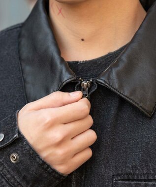 WEGO 【ユニセックス着用ITEM/MLサイズ展開】ワーカーズZIPデニムジャケット デニムブラックソノタ