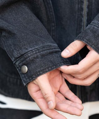 WEGO 【ユニセックス着用ITEM/MLサイズ展開】ワーカーズZIPデニムジャケット デニムブラックソノタ