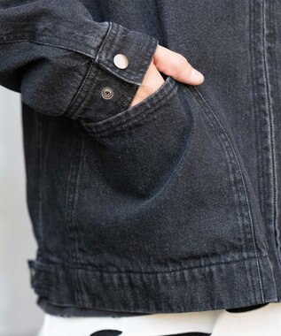 WEGO 【ユニセックス着用ITEM/MLサイズ展開】ワーカーズZIPデニムジャケット デニムブラックソノタ