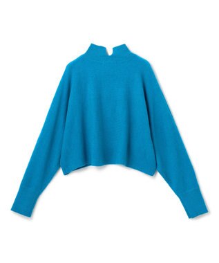 UNFILO ふわふわニット クロップドハイネック ブルー