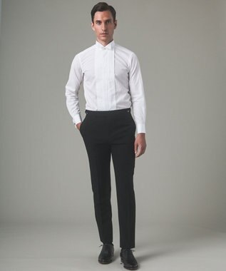 GOTAIRIKU 【WEAR BLACK】ブザム比翼ウィングカラー ドレスシャツ ホワイト系