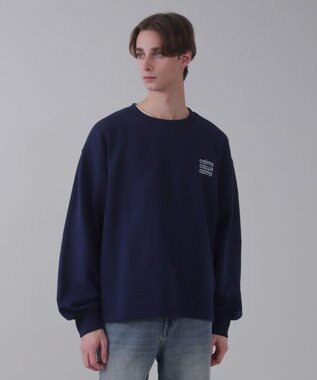 WEGO 【ユニセックス着用ITEM】ショートドロストワンポイント刺繍プルオーバー ネイビー