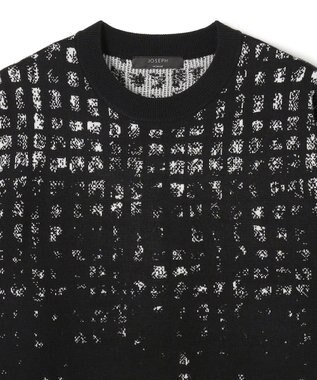 JOSEPH HOMME ドローイングブレイドジャガード　クルーネック長袖ニット ブラック系3