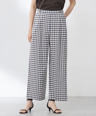 【洗える】アセVisギンガム イージー パンツ