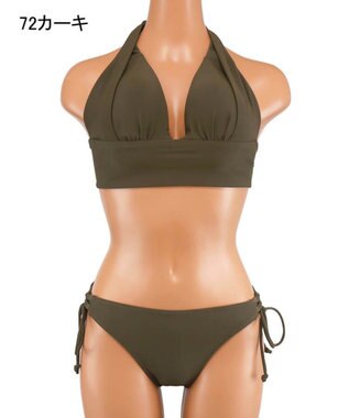 San-ai Resort（三愛水着楽園） ナチュラルだけどしっかり盛れる【ナチュラルアップブラ】　ノンワイヤービキニ カーキ