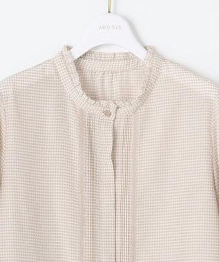 ANY SIS L 【洗える】フリルスタンドピンタック ブラウス アイボリー系