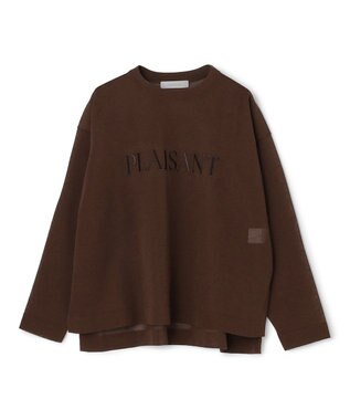 UNFILO シアーフォルムニット クルーネック ブラウンロゴ