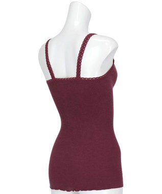 AMPHI あったかインナー 薄手 リブ素材 キャミソール UWF160 アンフィ／ワコール エンジ